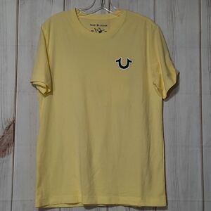 True Religion T-shirt Men's Medium Yellow Short Sleeve Crew Neck